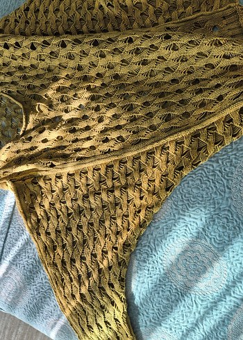 Hardal/Zeytin yeşili karışık Örgü Kadın Kazak - Görsel 5