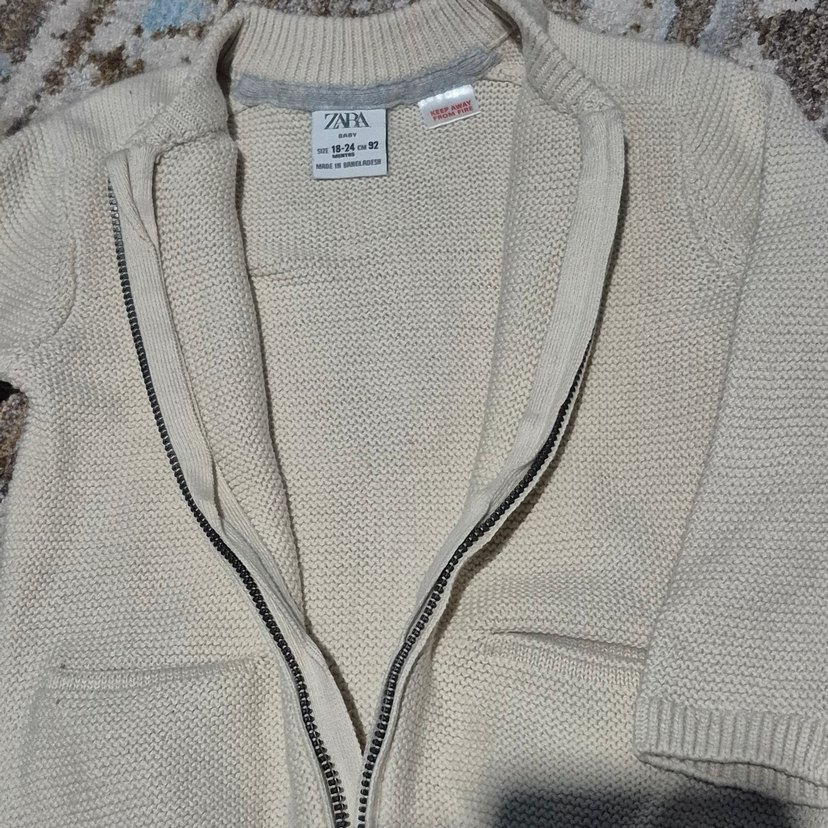 Bej Bebek Örgü Hırka - Görsel 3