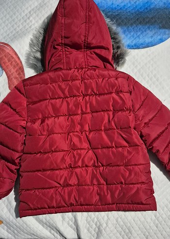 Kürk Detaylı Kırmızı Erkek Bebek Mont - Görsel 2