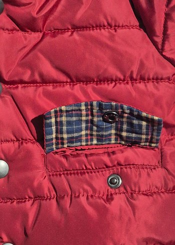 Kürk Detaylı Kırmızı Erkek Bebek Mont - Görsel 5