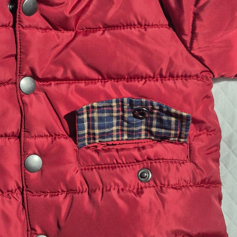 Kürk Detaylı Kırmızı Erkek Bebek Mont - Görsel 5