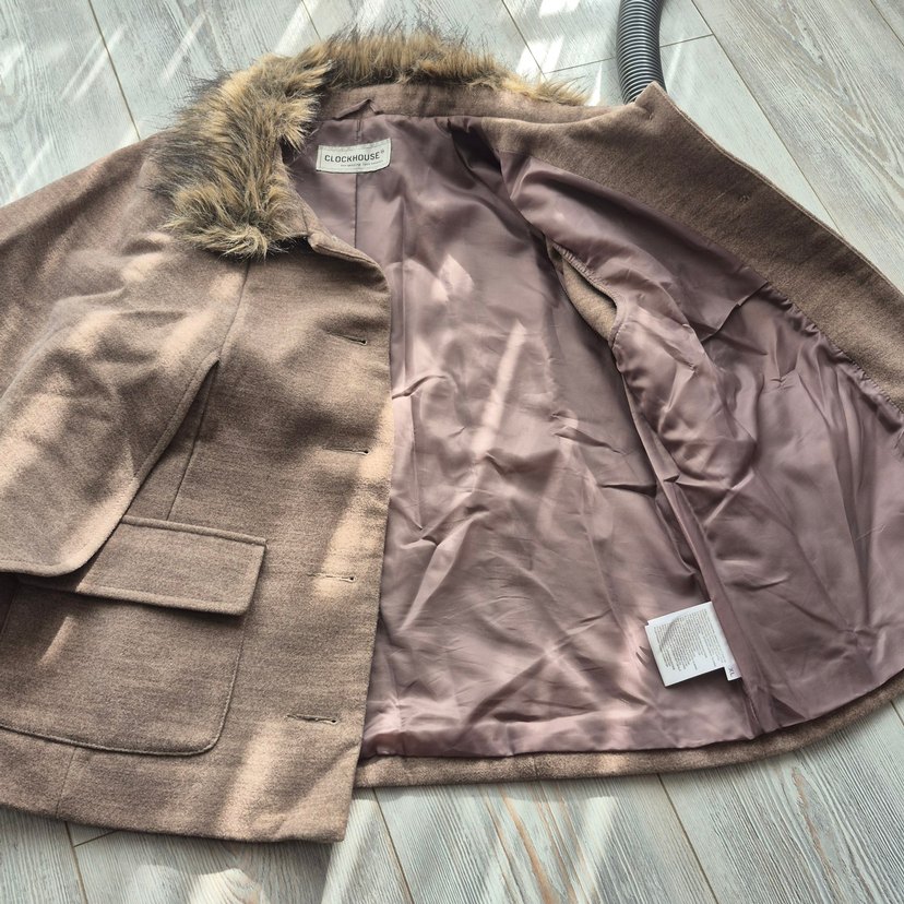 Yurt disindan Kürklü Yarasa Kol Midi Kaban - Görsel 4