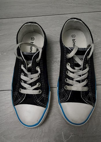Lacivert Gri Bağcıklı çocuk Spor Ayakkabı unisex 34 no