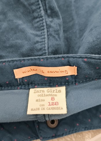 8 Yaş Beden Düğmeli Lacivert Denim Mini Etek