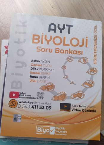 AYT Biyoloji Soru Bankası Video Çözümlü