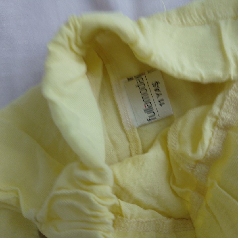 Sarı Keten kız çocuk Rahat Kesim Pantolon - Görsel 2