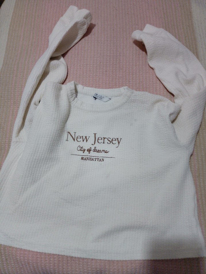 Baskılı Beyaz kız çocuk crop - Görsel 2