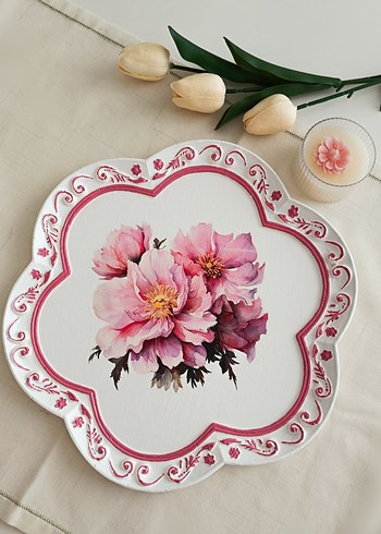 Polyester Detaylı Ahşap Sunumluk -2