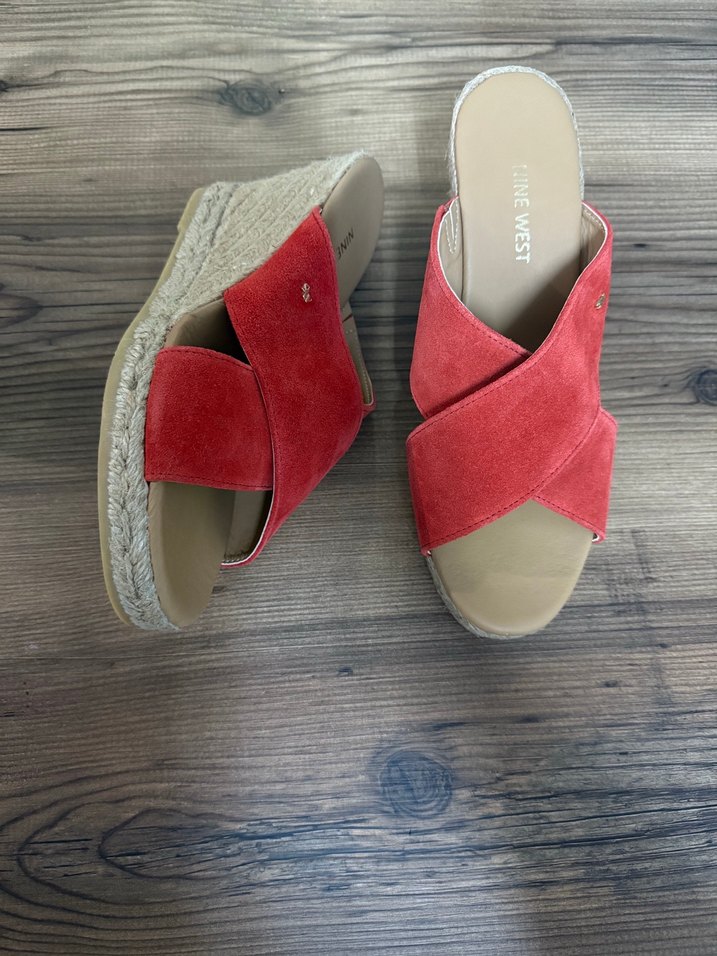 Kırmızı Süet Dolgu Topuklu Kadın Espadril - Görsel 2