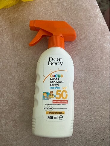 Çocuk güneş koruyucu sprey 50 spf