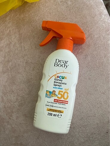  Beden Çocuk güneş koruyucu sprey 50 spf