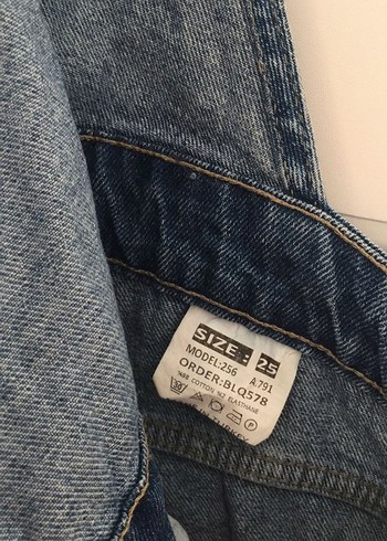Kadın Mavi Denim Askılı Salopet - Görsel 3