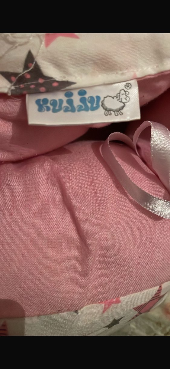 Pembe Yıldız Desenli Bebek Yatağı ve Yastık - Görsel 2