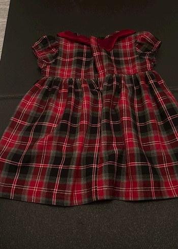 Kız Çocuk Kırmızı Ekose Fırfırlı Elbise - Görsel 2