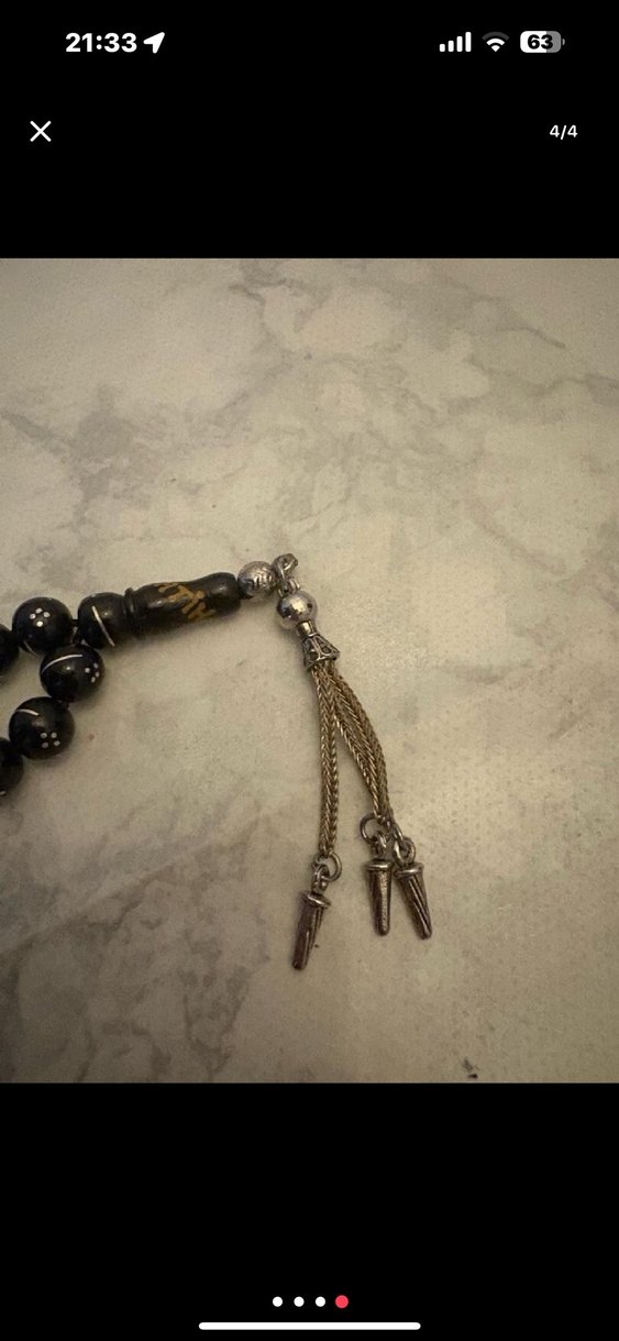 Siyah Minimalist Erkek Tesbih Erzurum Oltu taşi ismeözel(Fatih) - Görsel 3