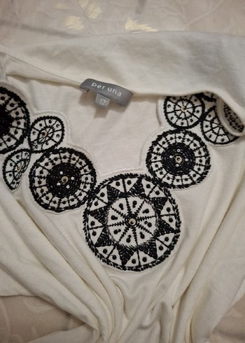 Marks & Spencer Nakışlı Bohem Beyaz Bluz