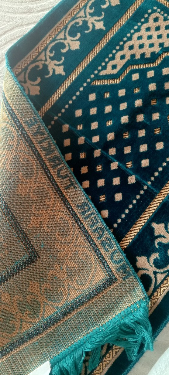 Nakışlı Turkuaz Geleneksel çocuk seccadesi - Görsel 3