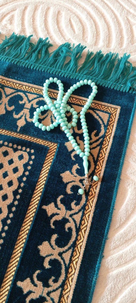 Nakışlı Turkuaz Geleneksel çocuk seccadesi - Görsel 2