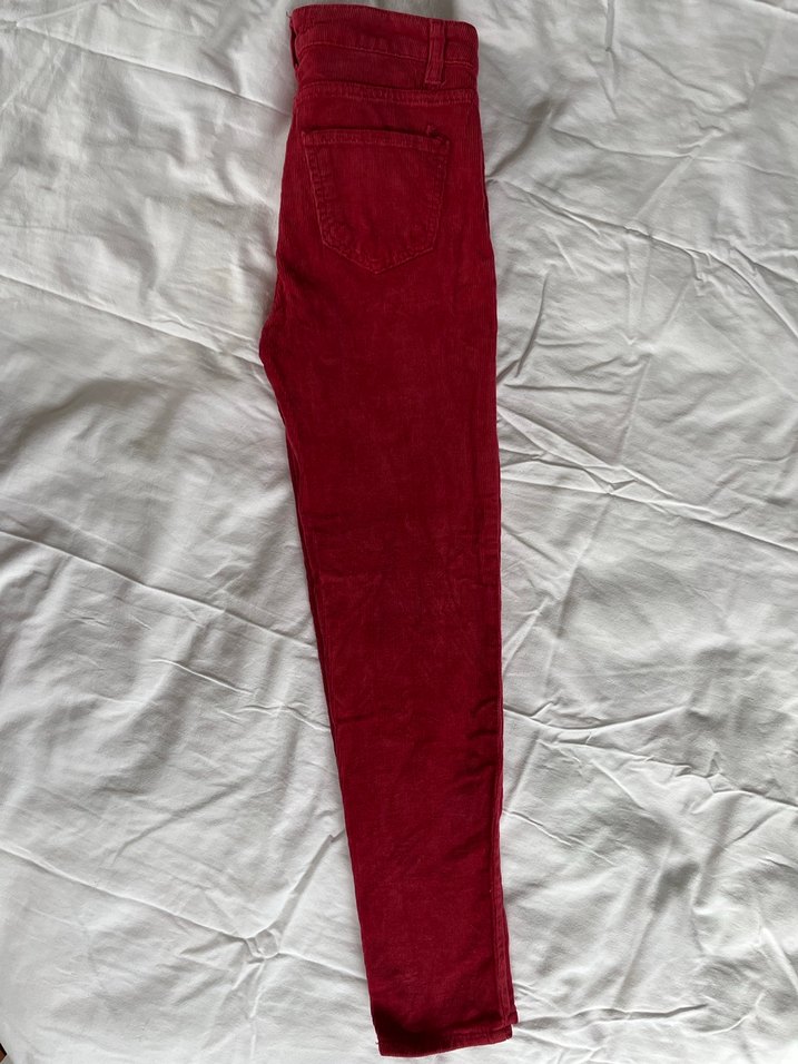 Bordo Süet Kadın Kumaş Pantolon - Görsel 3