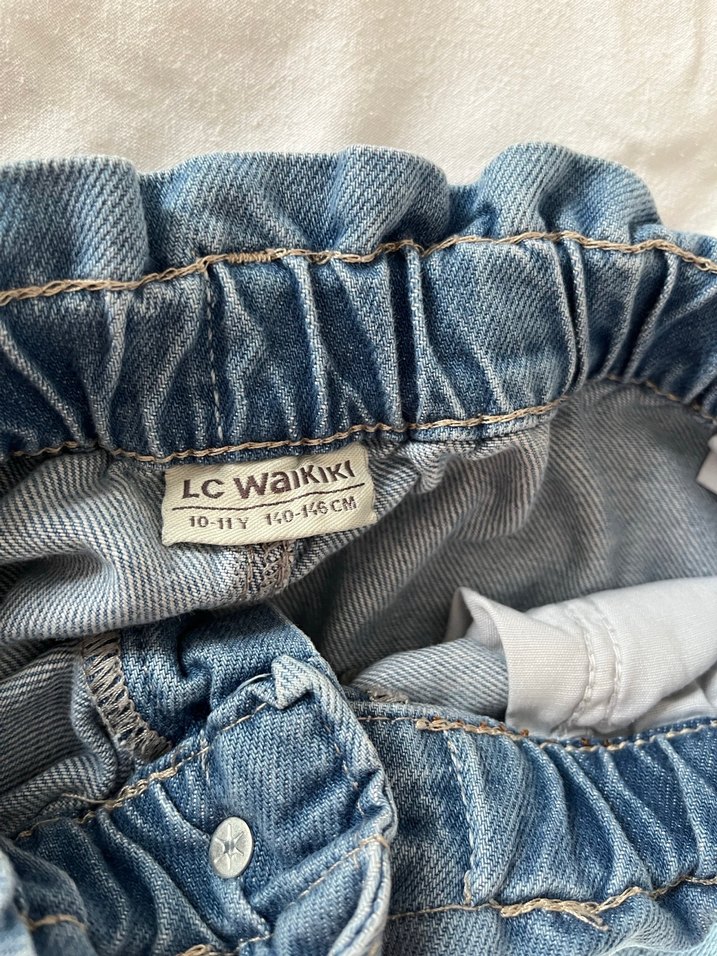 Kadın Mavi Bel Detaylı Denim Mini Etek - Görsel 4