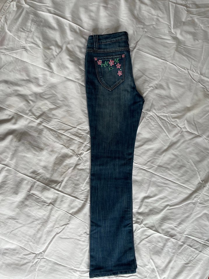 Düğmeli Lacivert Kadın Denim Pantolon - Görsel 2