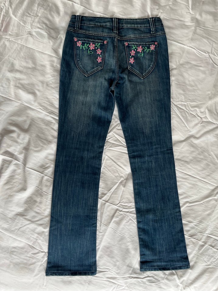 Düğmeli Lacivert Kadın Denim Pantolon - Görsel 3