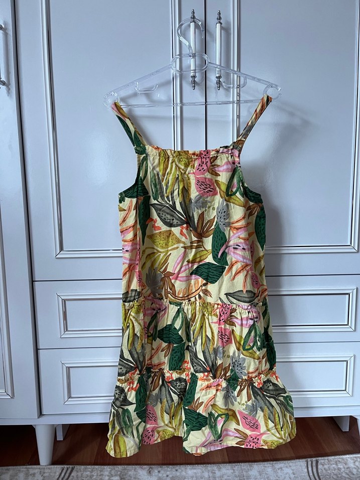 Çiçek Desenli Kız Elbisesi - Görsel 2