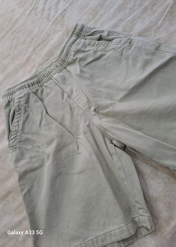 Bej Keten Rahat Şort - Görsel 2