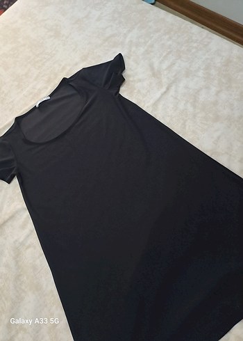 Kadın Siyah Basic Kısa Kollu Elbise - Görsel 2