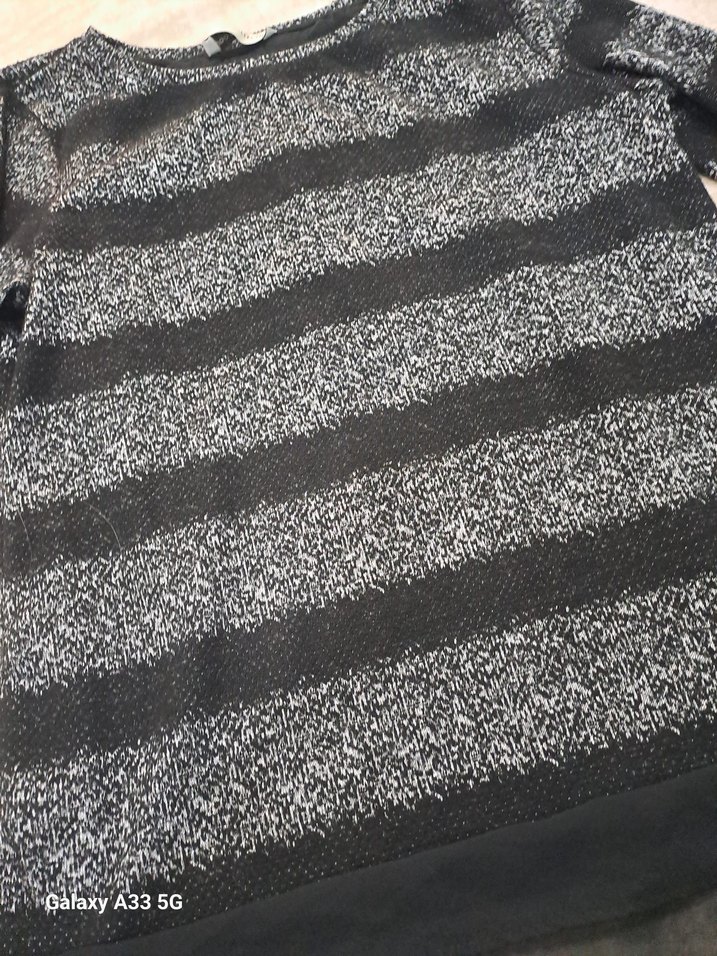 Gri Siyah Zebra Desenli Triko kazak - Görsel 2