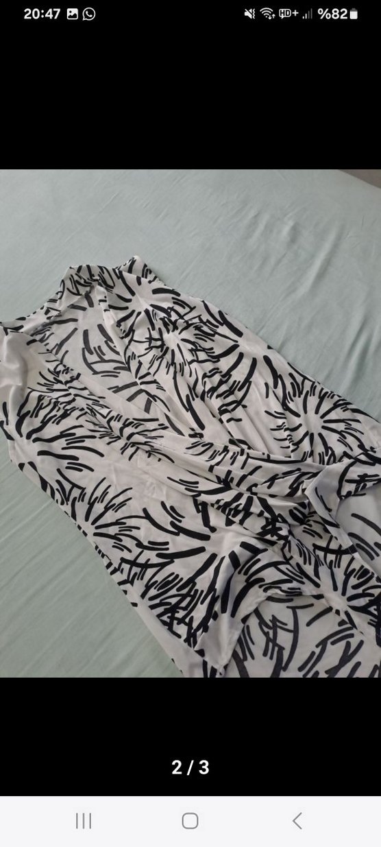 Gri Bağlama Desenli Drapeli Kadın Monokini - Görsel 2