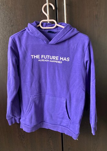 Mor Kapüşonlu çocuk Sweatshirt
