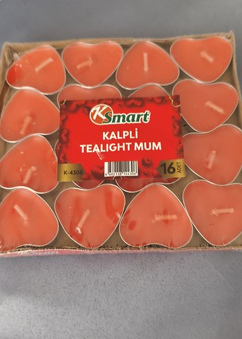 K Smart Kalpli Kırmızı Tealight Mum 16'lı
