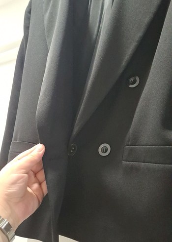 xl Beden siyah Renk Düğmeli Siyah Kadın Blazer Ceket