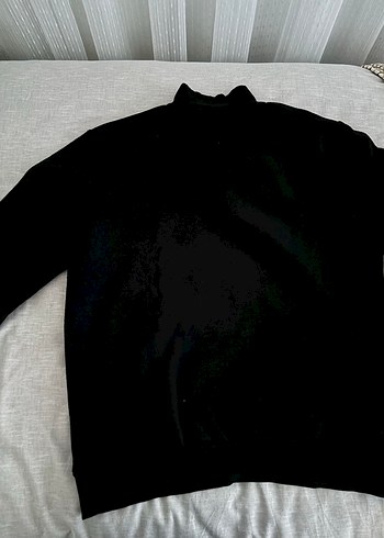 Erkek Siyah Fermuarlı Yüksek Yakalı Sweatshirt - Görsel 4