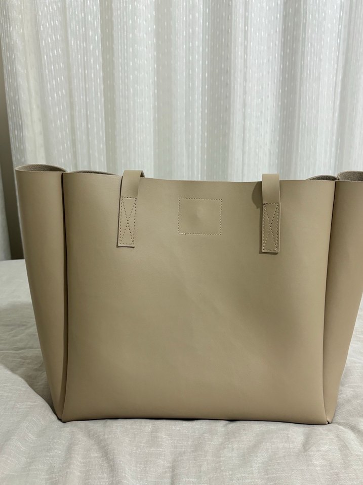 Bej Deri Kadın El Çantası - Görsel 3