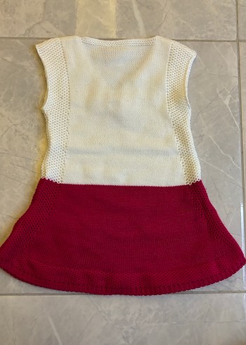 Kolsuz, V Yakalı Örgü Kız Elbisesi - Görsel 3