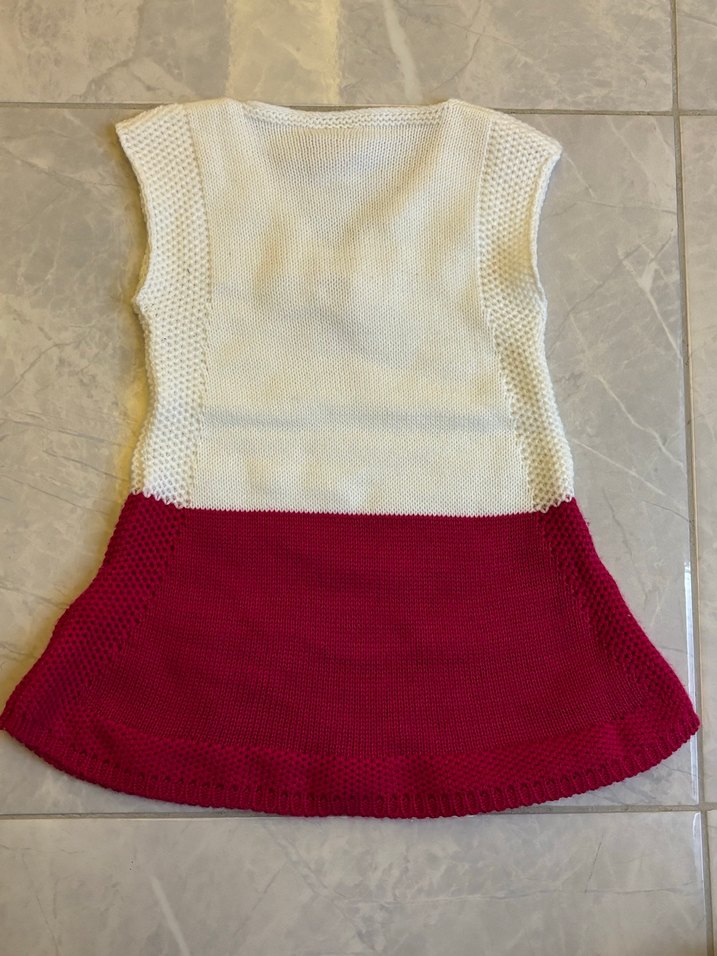 Kolsuz, V Yakalı Örgü Kız Elbisesi - Görsel 3