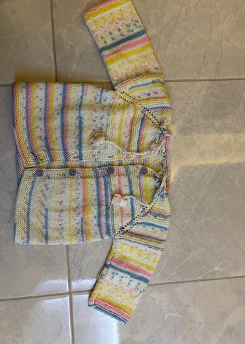 Kız Çocuk Bohem Çok Renkli Örgü Hırka - Görsel 3