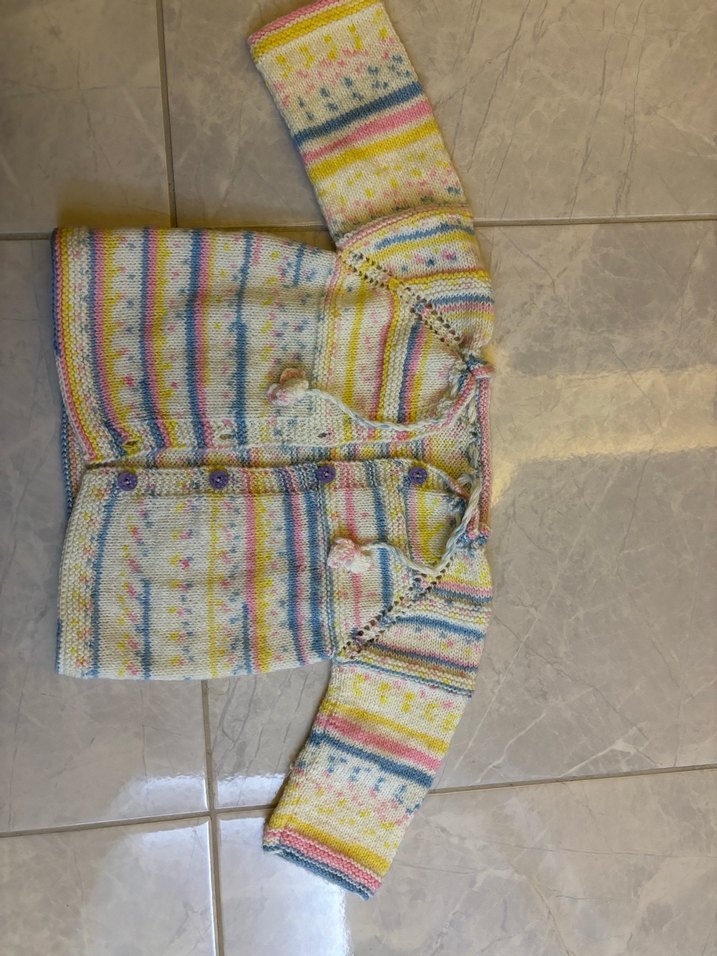 Kız Çocuk Bohem Çok Renkli Örgü Hırka - Görsel 3