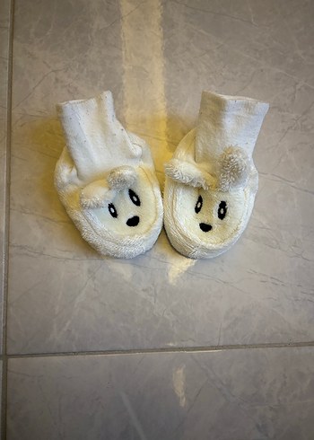 Nakışlı Beyaz Kız-Erkek Çocuk Ev Patiği - Görsel 2