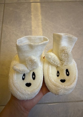 Nakışlı Beyaz Kız-Erkek Çocuk Ev Patiği - Görsel 5