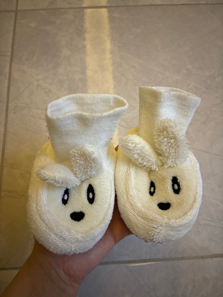 Nakışlı Beyaz Kız-Erkek Çocuk Ev Patiği - Görsel 4