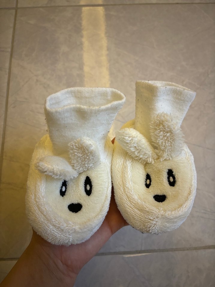 Nakışlı Beyaz Kız-Erkek Çocuk Ev Patiği - Görsel 5