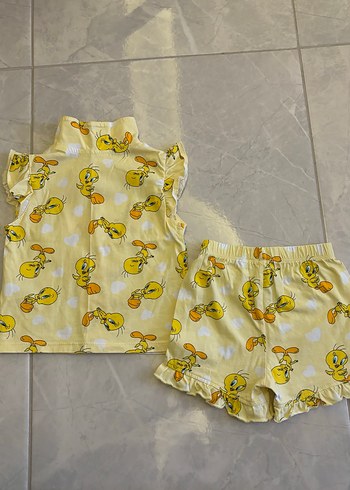 Sarı Renkli Bebek Kız Fırfırlı Takım - Görsel 5