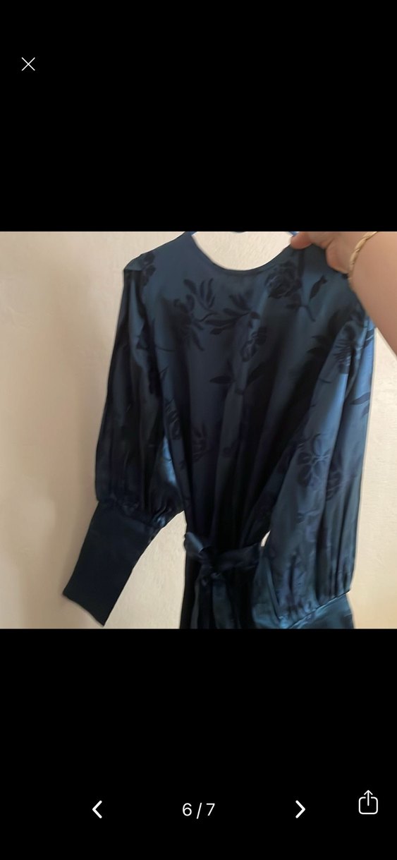 Refka Lacivert Uzun Kollu Tie-Dye Elbise - Görsel 3