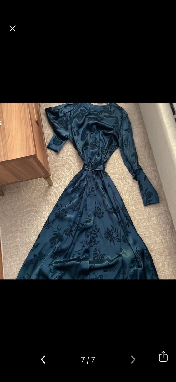 Refka Lacivert Uzun Kollu Tie-Dye Elbise - Görsel 4