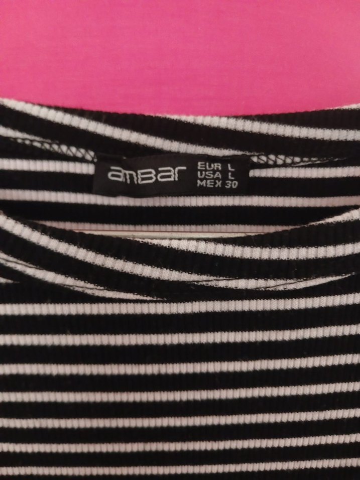 Siyah Beyaz Çizgili Uzun Elbise - Görsel 3