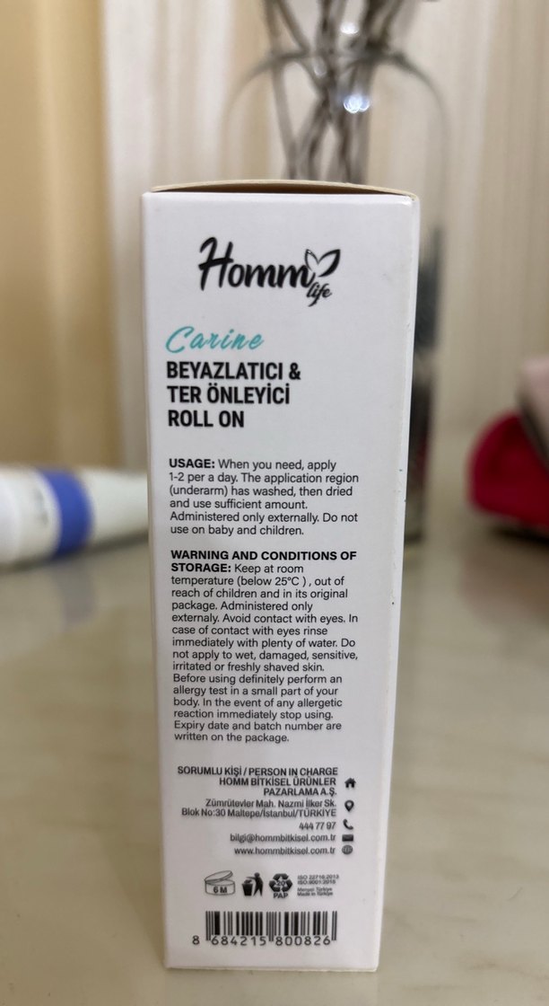 Homm Life Beyazlatıcı Roll-On Deodorant 75 ml - Görsel 2