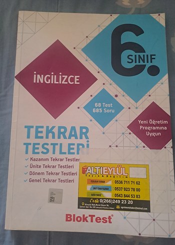 6. Sınıf İngilizce Tekrar Testleri Kitabı